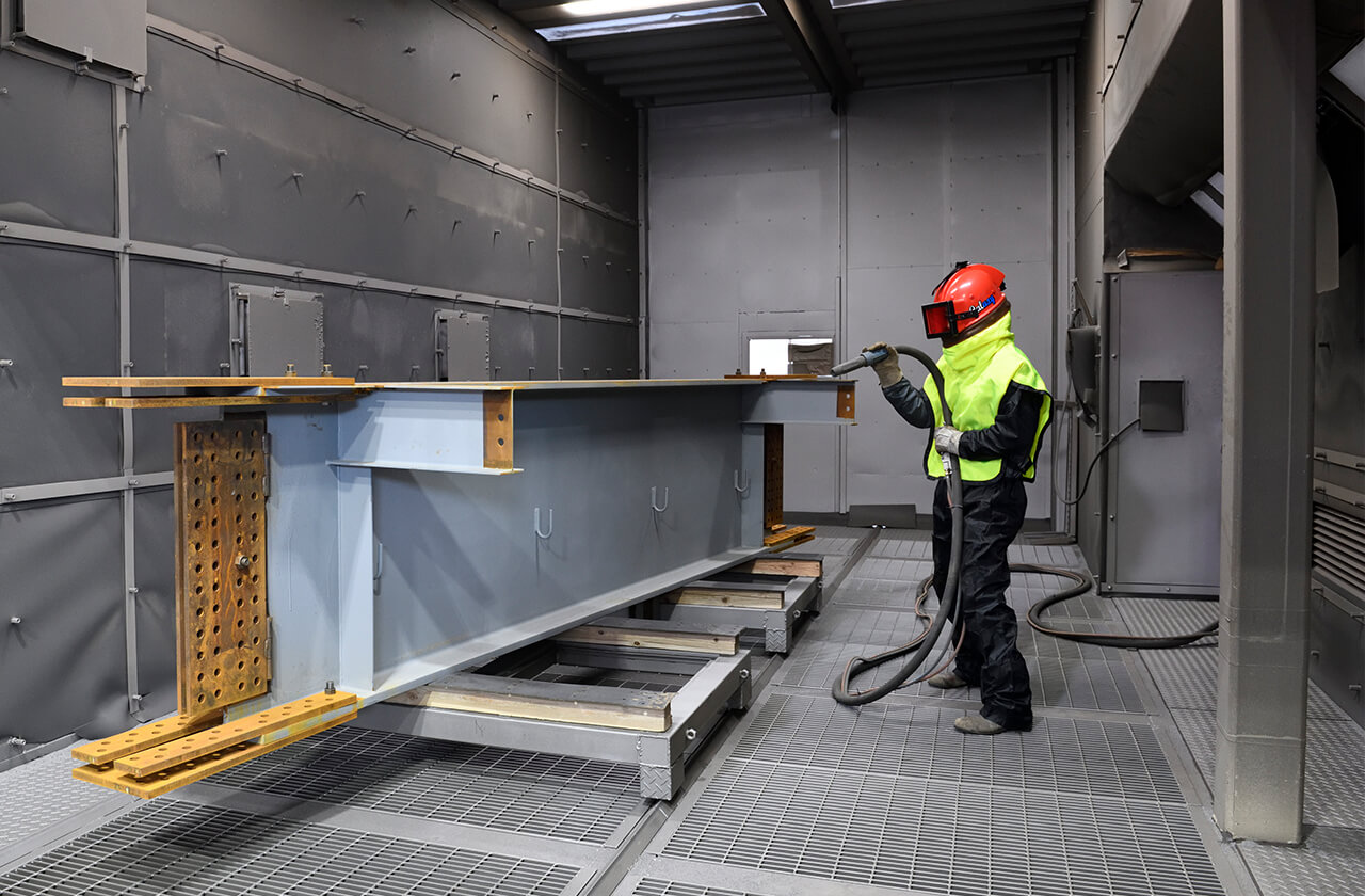 ブラスト加工作業