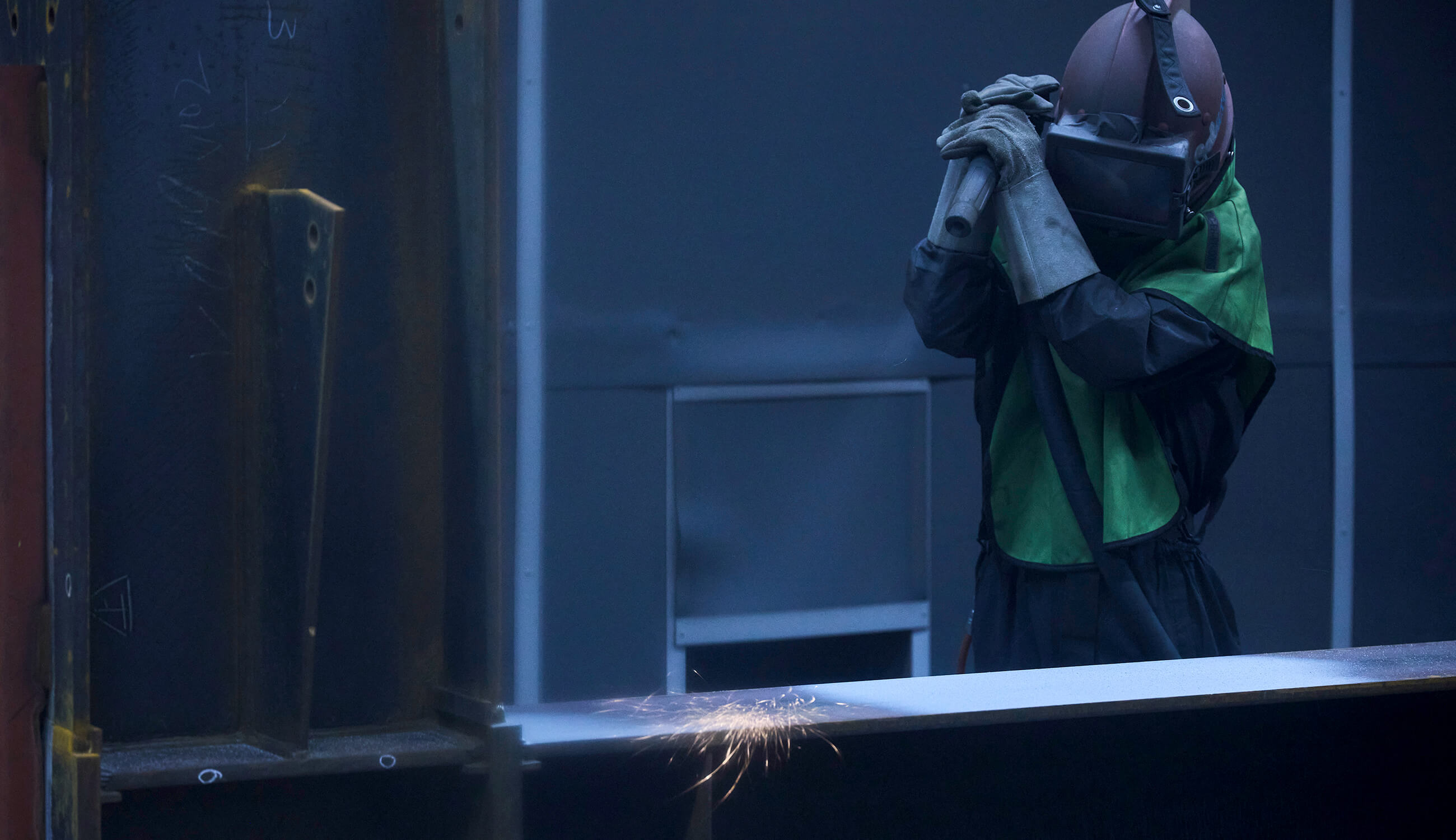 ブラスト加工作業